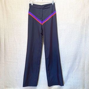 Copperwheat Blundell iridescent silk trousers w/ neon stripes sz US6/UK8/EU34
